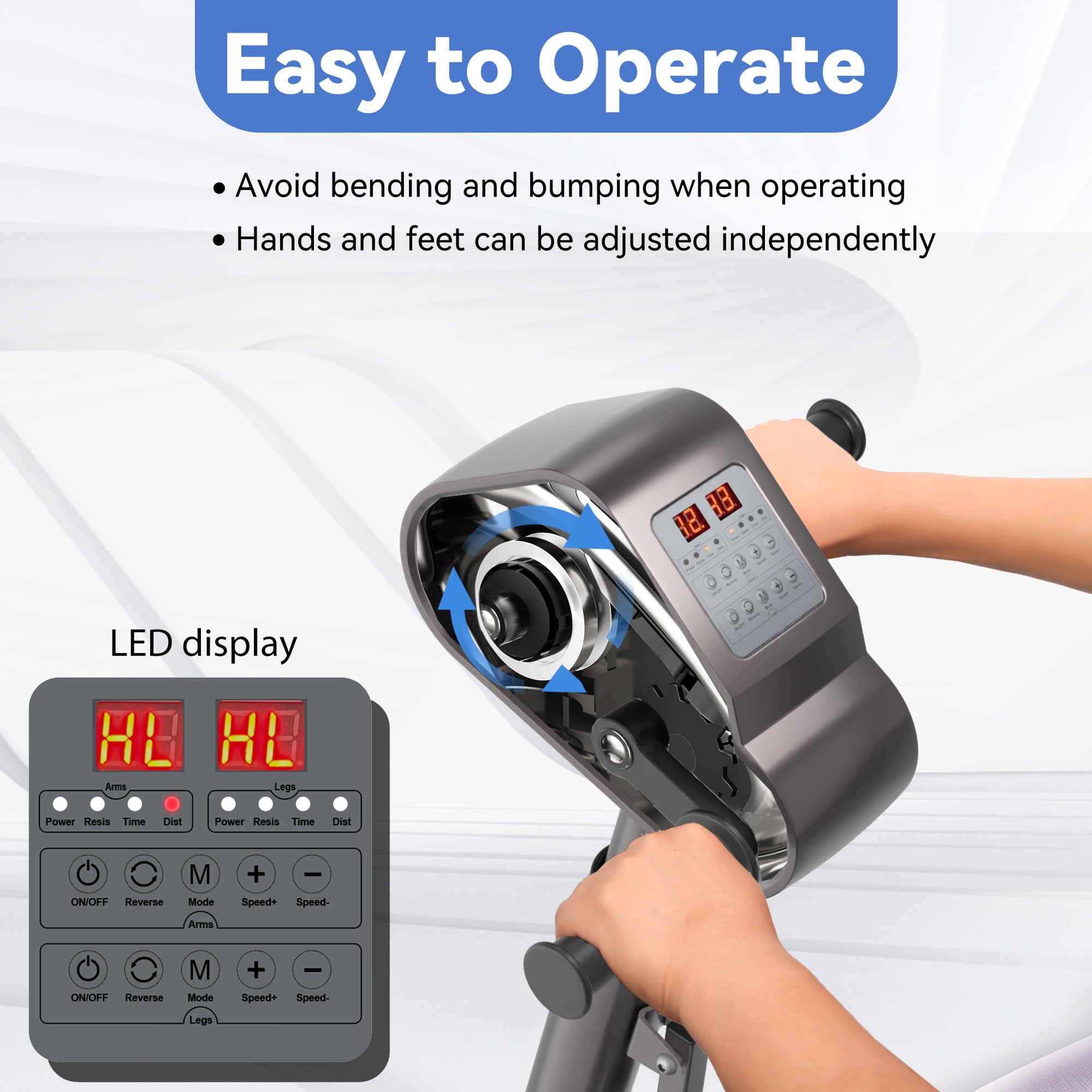 HNLIY Motorized Pedal Exerciser Leg Arm Workout Knee Physical Therapy Assisted Rehabilitation Electric Exercise Bike Home Recover Fitness Equipment Suitable for Elderly