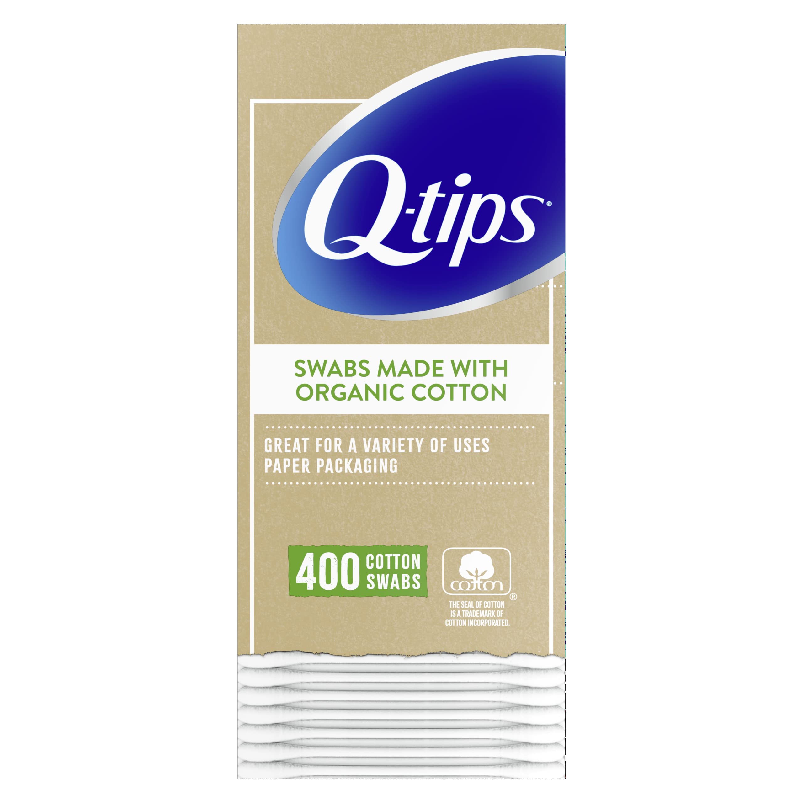 Q-tips Cotton Swabs Organic Swab Ultimate Home and Beauty Tool Made from Organic Cotton, Paper Pack of 1 (4 units)