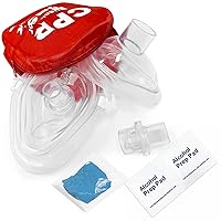 ASA TECHMED First Aid CPR Rescue Mask for Adult, Child, Infant Pocket Resuscitator with Case, Gloves, Alcohol Prep Pads, One Way Valve CPR Face Shield Kit