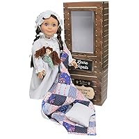 THE QUEEN'S TREASURES 18 Inch Doll, Little House on The Prairie Laura Ingalls 18 in Doll with Quilt/Pillow, Rag Doll, Nightgown, Cap in a Keepsake Box Compatible with American Girl