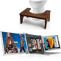 Squatting Toilet Stool (7 inches), 14'' Triple Portable Monitor for Laptop, HDR 16:10 1200P Dual Laptop Monitor