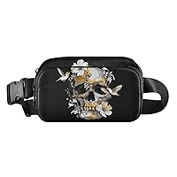 Skull Belt Bag for Women Fanny Pack Lightweight Waist Bags Waterproof for Travel Walking Running Hiking Cycling