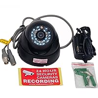 VideoSecu CCTV Security Dome Camera Day Night Vision Outdoor CCD Vandal-Proof 3.6mm Wide View Angle Lens 480TVL with Bonus Power Supply 1Z0