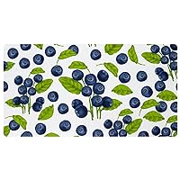 Watercolor Blueberry Fruits Leaves Kitchen Mats and Rugs Absorbent Kitchen Runner Rug for in Front of Sink Kitchen Floor Mats Comfort Standing Desk Mat Pads