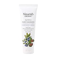 Nourish Organic | Age Defense Face Cleanser - Bilberry & Arctic Berries | GMO-Free, Cruelty Free, Fragrance Free (4oz)