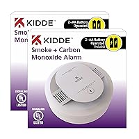 Kidde Smoke & Carbon Monoxide Detector, AA Battery Powered, LED Warning Light Indicators, 2 Pack