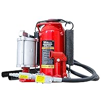 BIG RED 20 Ton (40,000 LBs) Torin Welded Pneumatic Air Hydraulic Car Bottle Jack with Aluminum Alloy Pump and Special Slow Release Equipment for Auto Repair and House Lift, Red，TQ20006