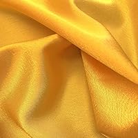 Pack of 50 Yard Charmeuse Bridal Solid Satin Fabric for Wedding Dress Fashion Crafts Costumes Decorations Silky Satin 44” Yellow