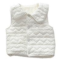 Toddler Winter Jacket Boys Girls Winter Cute Hoodie Solid Color Vest Jacket With Pockets For Girls Self Belted