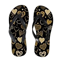 Vantaso Slim Flip Flops for Women Seamless hearts pattern. Holiday backgrounds. Yoga Mat Thong Sandals Casual Slippers