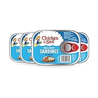 Chicken of the Sea Sardines in Water, Wild Caught, 3.75-Ounce Cans (Pack of 4)