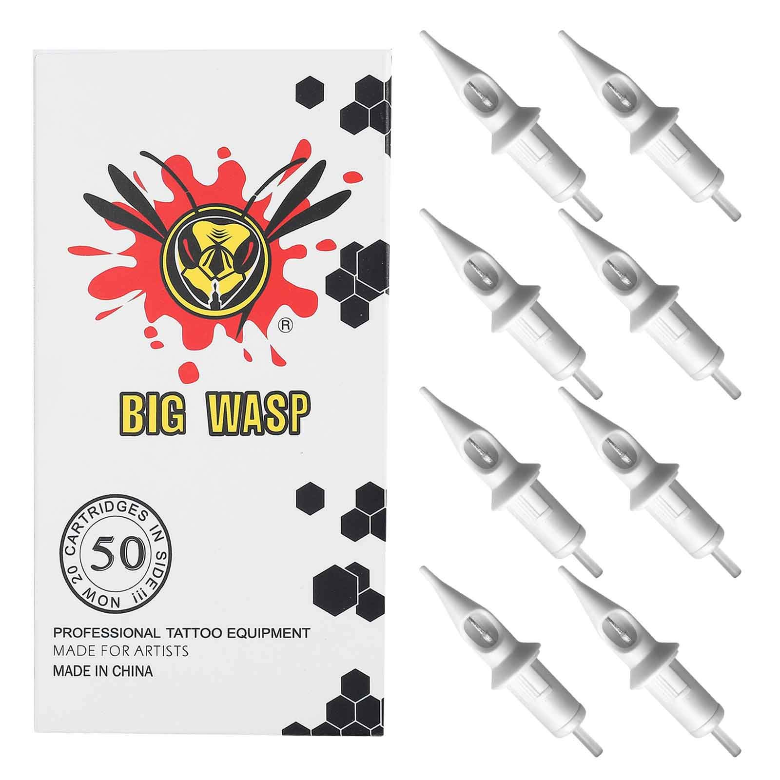 BIGWASP 50pcs Assorted Disposable Tattoo Needle Cartridges Round Liner Mixed 3RL 5RL 7RL 9RL 11RL (50pcs #12 Standard RL)