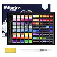 Watercolor Paint Set,Briout 48 Colors Watercolor with 10 Paint Brushes,2  Refillable Water Brush Pen, 12 Sheets of Profesionales Watercolor Paper Pad,Water  Colors for Adults,Kids and Beginners
