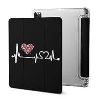 Autism Heartbeat Stand Case Soft PU Leather Cover with Pen Holder Auto Sleep Wake Cover Compatible with IPAD Pro 2021 （11in）