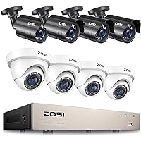 H.265+ 1080P HD 8CH Home Security Camera System,5MP Lite 8 Channel CCTV DVR Recorder and 8pcs 2MP 1920TVL Outdoor Indoor Surveillance Camera,80ft Night Vision,Motion Alerts,Remote Access