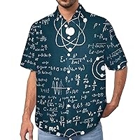 Physical Mathematics Science Formula Men's Lapel Shirt Casual Button Down Tees Short-Sleeve Blouse Tops