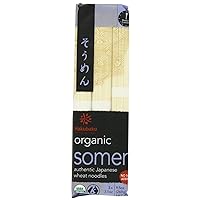 Hakubaku Organic Somen, Authentic Japanese Wheat Noodles, No Salt Added, 9.5-Ounce Packages (Pack of 8)