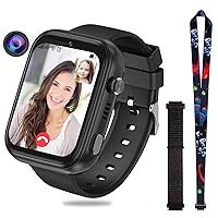 OKYUK 4G Smartwatch for Kids with GPS Tracker, Multiple Desktop Styles to Choose From, Two-Way Calls, Image Competence, SOS, Wi-Fi, Waterproof Touch Screen for 4-12 Boys and Girls (Black)