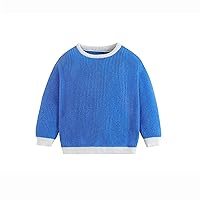 Tops Girl Children's Autumn Baby Color Contrast Sweater Fashionable Children's Round Neck Knit Top