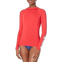 Hurley Women's Standard One and Only Long-Sleeve Rashguard, Red Pepper, X-Large