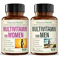 Vimerson Health Multivitamin Multimineral Supplement for Men + Women 2-Bottle Bundle. Healthy Immune Response, Strong Joints and Bones, Eye Health, Digestive System Support, Antioxidant Properties