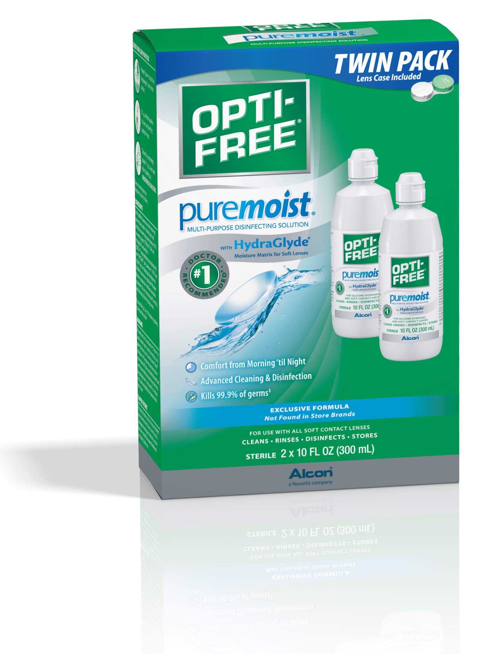 Opti-Free Puremoist Multi-Purpose Disinfecting Solution with Lens Case, 20 Fl Oz