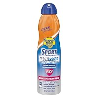 Sport Cool Zone SPF 50 Sunscreen Spray, 6oz | Sport Sunscreen Spray SPF 50, Clear Sunscreen Spray, Banana Boat Sunscreen Spray SPF 50, Oxybenzone Free Sunscreen SPF 50, 6oz