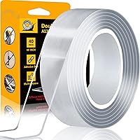 Double Sided Tape Heavy Duty(Extra Large, Pack of 2, Total 396 Inch), Nano  Double Sided Adhesive Tape, Clear Mounting Tape Picture Hanging Strips