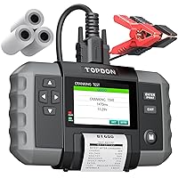 Car Battery Tester, TOPDON BT600 12V , 12V/24V Cranking Tests and Charging Alternator Load 100-2000CCA Digital Battery Voltage Tester, 3.5