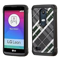 Carrying Case for All LG-C40 (Leon) Series - Retail Packaging - Forest Green/Gray Diagonal Plaid/Black
