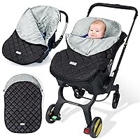 Orzbow Canopy Style Bunting Bag Weather in Car Seats and Strollers, Infant Blanket Warm in Winter (Black)