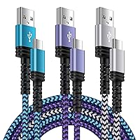 3Pack 10FT Samsung A15 Type C Phone Charger Cord USB to USB C Cable Fast Charging for Samsung Galaxy S24 Ultra A55 A54 5G S23 FE A14 A13 A53 Z Fold5 A35 S22 Plus A23 S21,iPhone 15 Pro Max,Pixel 8 7a 6
