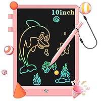 LCD Writing Tablet, 10 Inch Colorful Doodle Board Drawing Tablet for Kids, Erasable Reusable Electronic Drawing Pads, Educational Birthday Gift for 3 4 5 6 7 8 Years Old Boys and Girls