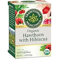 Traditional Medicinals Tea, Organic Hawthorn & Hibiscus, Promotes Heart Health, 16 Count (6 Pack)