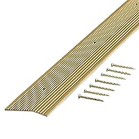 M-D Building Products 79079 Fluted 1-3/8-Inch by 36-Inch Carpet Trim, Satin Brass