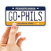 Go Phils Philadelphia Sticker, Philly Baseball Decals, Pennsylvania License Plate Sticker for Hydroflask, Laptop, Water Bottle