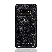Ultra Slim Case For Samsung Galaxy S10E phone case PU leather lanyard protective case, with card holder, adjustable and detachable anti-lost lanyard wallet, for Samsung Galaxy S10E. Phone Back Cover
