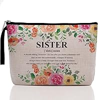Motivational Sister Noun Makeup Bag Thank You Sisters Gifts from Women Sister Best Friend Mom Framed Soul Sister Big Little Sister Cosmetic Bag Zipper Pouch Bag Travel Bag for Christmas birthday