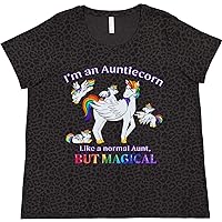 inktastic I'm an Auntiecorn Like a Normal Aunt But Women's Plus Size T-Shirt