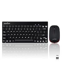 Perixx PERIDUO-712B Wireless Mini Keyboard and Mouse Set, Black, US English Layout