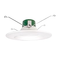 EGLO 5/6 Inch LED Indoor Round Recessed Ceiling Lighting Dimmable with 850 Lumen and 4000K, 12 W, White
