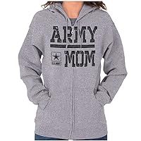 Brisco Brands US Army Mom Military Soldier Pride Zip Hoodie Sweatshirt Women