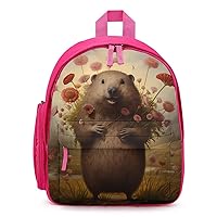 Hapy Groundhog Cute Printed Backpack Lightweight Travel Bag for Camping Shopping Picnic
