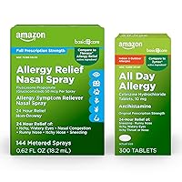 Amazon Basic Care Allergy Bundle, Allergy Relief Nasal Spray, Fluticasone Propionate, and All Day Allergy Tablets, Cetirizine Hydrochloride, 24 Hour Relief