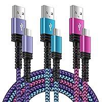 3-Pack 10FT Samsung A15 Fast Charger Type C Cable Android USB C Car Charging Cord for Samsung Galaxy S24 Ultra/A55/A54 5G/S23 FE/A14/A23/A53/A13/A03S/Z Fold5/S21/S22,iPhone 15 Pro Max Plus,Pixel 8 7 6