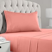 Mellanni Twin XL Sheet Set - 3 PC Iconic Collection Bedding Sheets & Pillowcases - Hotel Luxury, Soft, Cooling Bed Sheets - Deep Pocket up to 16