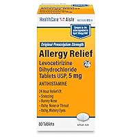 HealthCareAisle Allergy Relief - Levocetirizine Dihydrochloride Tablets USP, 5 mg – 80 Tablets – Original Prescription Strength Allergy Medication, 24-Hour Allergy Relief, 80 Count (Pack of 1)