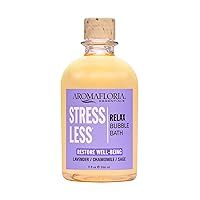 Aromatherapy Stress Less Relaxing Bubble Bath - Lavender, Chamomile, Sage Oil Essential Blend - Foaming & Soothing Bath Bubbles for Men & Women - Improve Mood & Sleep 9 fl oz Bottle