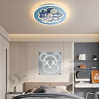 Ceiling Fans with Lights and Remote Modern Dimmable Ceiling Fan with Timer Silent Led Ceiling Fan with Lighting for Bedroom Room Dining Room/Blue