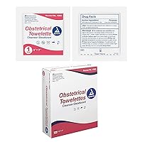 Dynarex 1302 Obstetrical Towelette, Benzalkonium Chloride Wipes with 5% Alcohol, Pre-Moistened, Scented & Individually Wrapped Sanitizing Wipe, 5